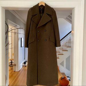 BCBG MAXAZRIA Army Green Wool Trench Coat